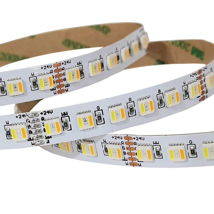 24V RGBWW LED Strip 96LEDs/M – 5-in-1 5050 Chip, CRI>90 for Luxury Homes