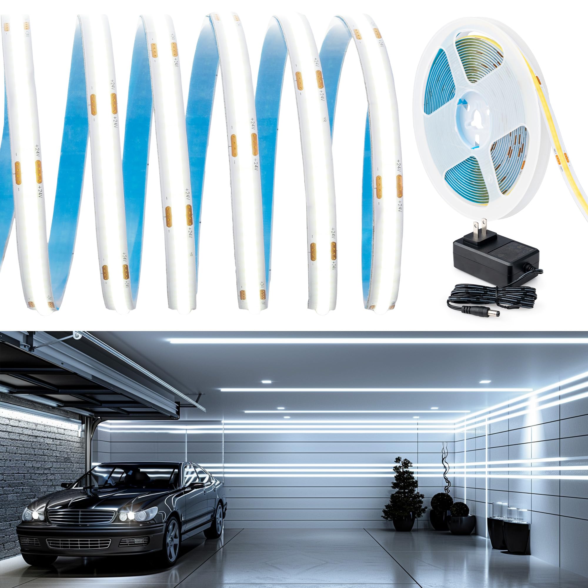 24V COB LED Strip 528 LEDs/M – Dot-Free Linear Light for Hotel Cove