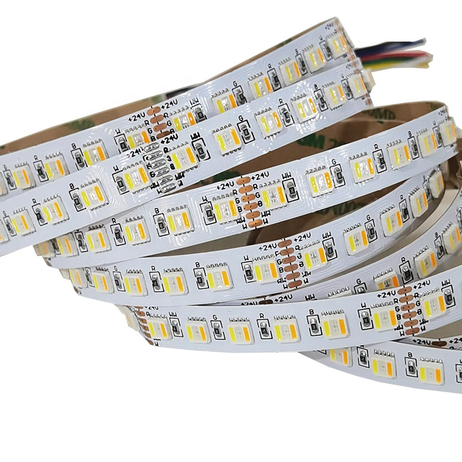 24V RGBWW LED Strip 96LEDs/M – 5-in-1 5050 Chip, CRI>90 for Luxury Homes