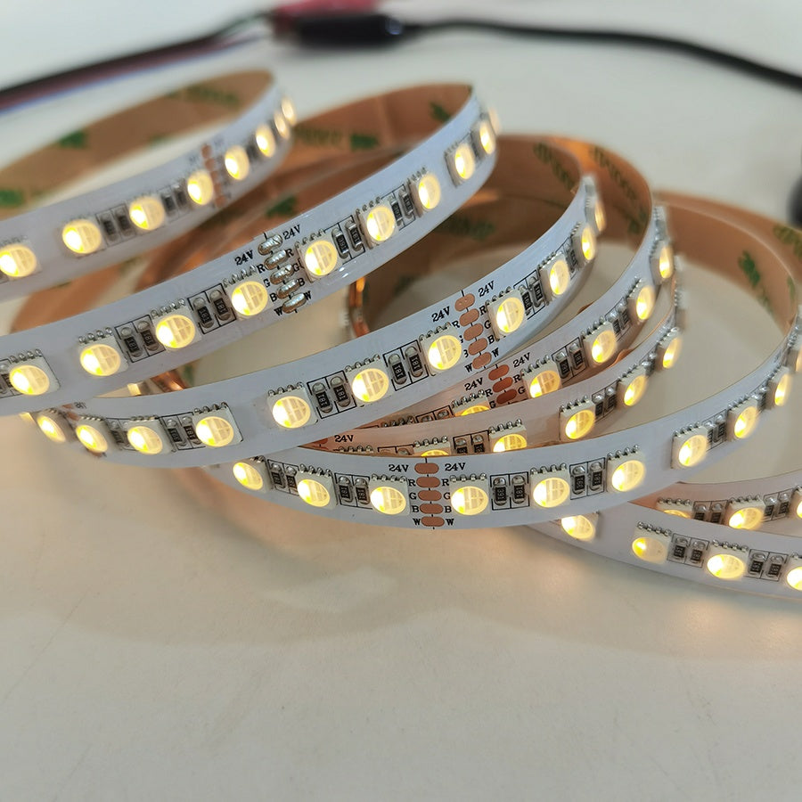 24V RGBWW LED Strip 96LEDs/M – 5-in-1 5050 Chip, CRI>90 for Luxury Homes